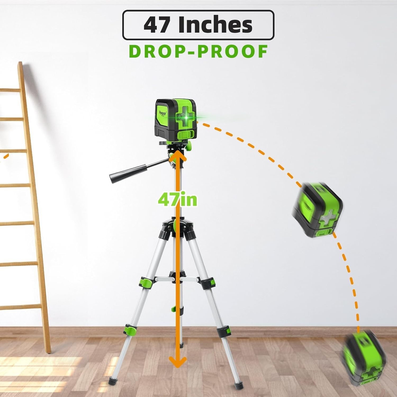 Bright Green Cross Line Laser Level - Self-Leveling & Compact for DIY Projects