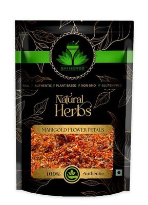 SAI HERBS Marigold Tea Raw Dried Flower - Genda Phool Raw Patti (Dried)