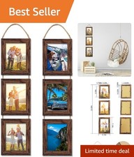 4x6 Rustic Photo Frames Set of 2 - Wall Hanging Collage for Cherished Memories