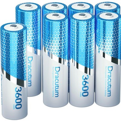 Lithium AA Akku 1,5V, wiederaufladbar, 8 Stück, 3600mWh, langlebig, hohe Leis...