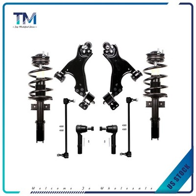 For Chevy Traverse GMC Acadia Enclave 8 Front Struts + Lower Control Arm Tie Rod