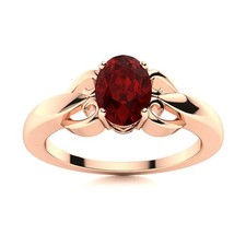 925 Silver Garnet Stone Solitaire Throat Chakra Engagement Ring Jewelry
