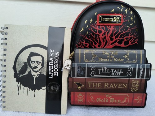 NEU LOUNGEFLY EXKLUSIV EDGAR ALLAN POE POET SKULL Literary Horror MINI RUCKSACK - Bild 23 von 24