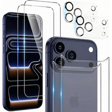 2 Pack for iPhone 17 Pro Max Air Glass Screen Protector with Camera Lens Cover