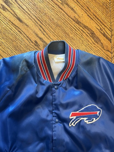 Giacca raso Buffalo Bills linea gesso vintage anni 90 made in USA taglia L - Foto 6 di 13