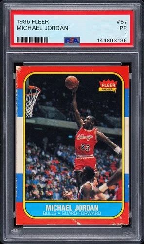 1986-87 Fleer Basketball #57 Michael Jordan RC Rookie PSA 1