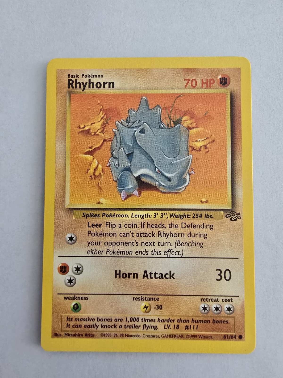 Rhyhorn 61/64 - Pokemon Jungle Pokemon Card WOTC NM