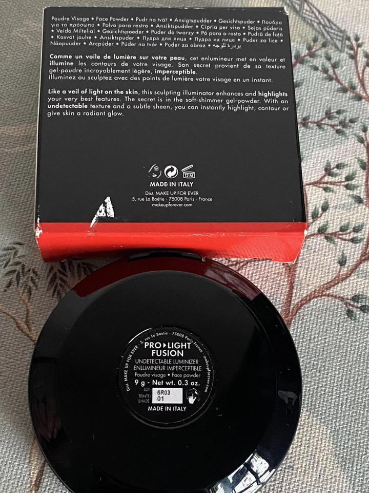 Make Up For Ever Pro Light Fusion Undetectable Luminizer in Shade 1 9g NWB RARE - Image 3 of 4