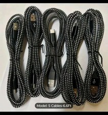 5 Braided USB C Type-C Fast Charging Data SYNC Charger Cable 6.6 ft Cords