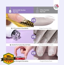 SAVILAND 12pc HEMA-Free Builder Gel Nail Extensions Sculpting UV LED