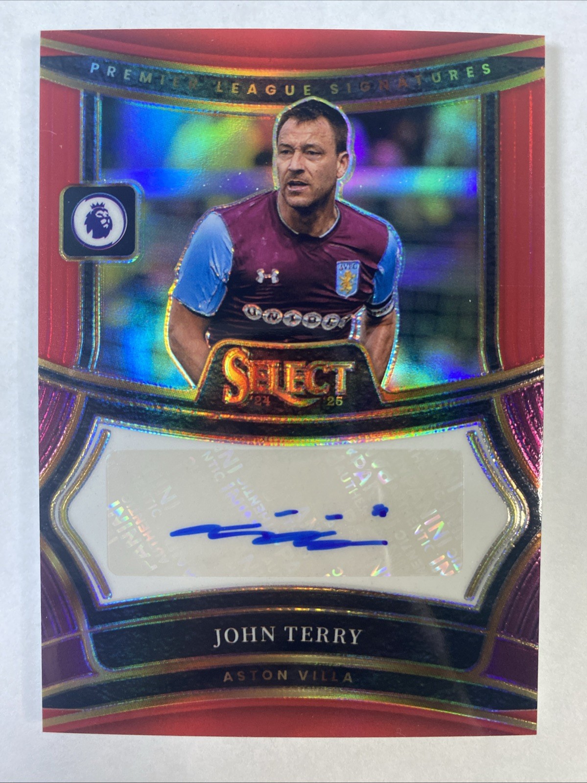 JOHN TERRY 2024-25 Panini Select EPL Signatures Auto RED Prizm