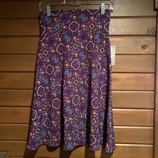 Lularoe NWT Size Sm Blue Purple Azure print skirt