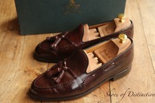 Crockett & Jones Cordovan Burgundy Leather Tasselled Shoes Loafers Mens UK 8.5 E