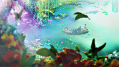 Anime hells paradise jigokuraku boat nature flowers Custom Gaming Mat Desk
