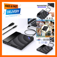 External CD DVD Drive, Portable USB 3.0 Type C CD RW DVD Burner, for Windows Mac