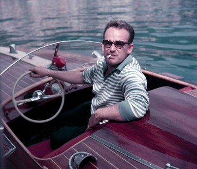 Prince Rainier III of Monaco on his speedboat circa 1954 OLD PHOTO