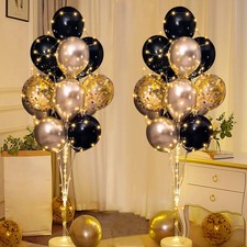 Balloon Centerpieces for Floor with String Light 2 Set Black Balloon Stand Ki...