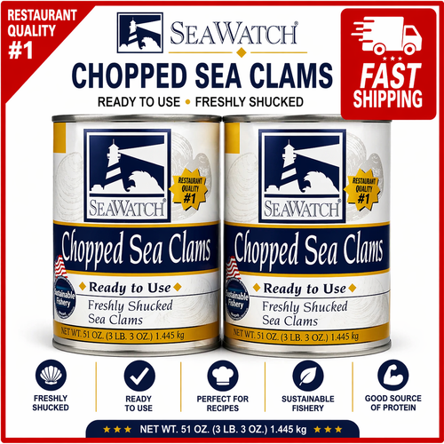 Chopped Sea Clams 2/51 Oz. premium quality,Freshly Shucked & Packed,Ready to Use - Picture 1 of 6