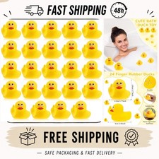 24 Pc Rubber Ducks Bath Toys Yellow Middle Finger Duckies Car Decor