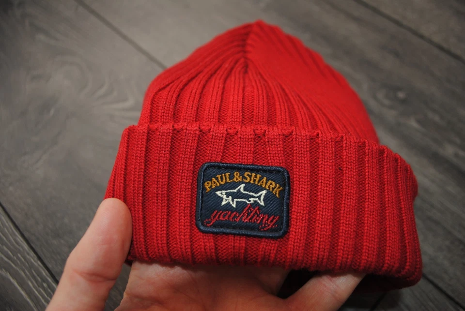 PAUL & SHARK YACHTING HOMBRE INVIERNO SOMBRERO GORRO AUTÉNTICO ORIGINAL COLOR ROJO OS Foto 3 de 4