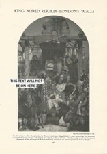REBUILD LONDON WALLS KING ALFRED INSPECTING PROGRESS ILLUSTRATION PRINT