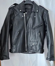 Tourmaster Black Leather Motorcycle Jacket LG/44 Zip Out Lining Vented Pockets