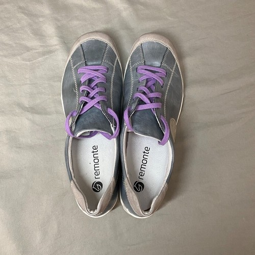 Remonte Liv Women's EUR 39 US 8 Blue Gray Leather Sneakers Comfort Shoes - Picture 6 of 10