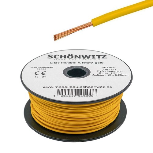 Litze Kabel 0,5mm² LIY Kupferschaltlitze 50 Meter Spule 0,50mm² Cu Ringleitung - Bild 5 von 22