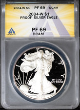 2004-W $1 Silver American Eagle PF 69 DCAM ANACS # 7668336 + Bonus