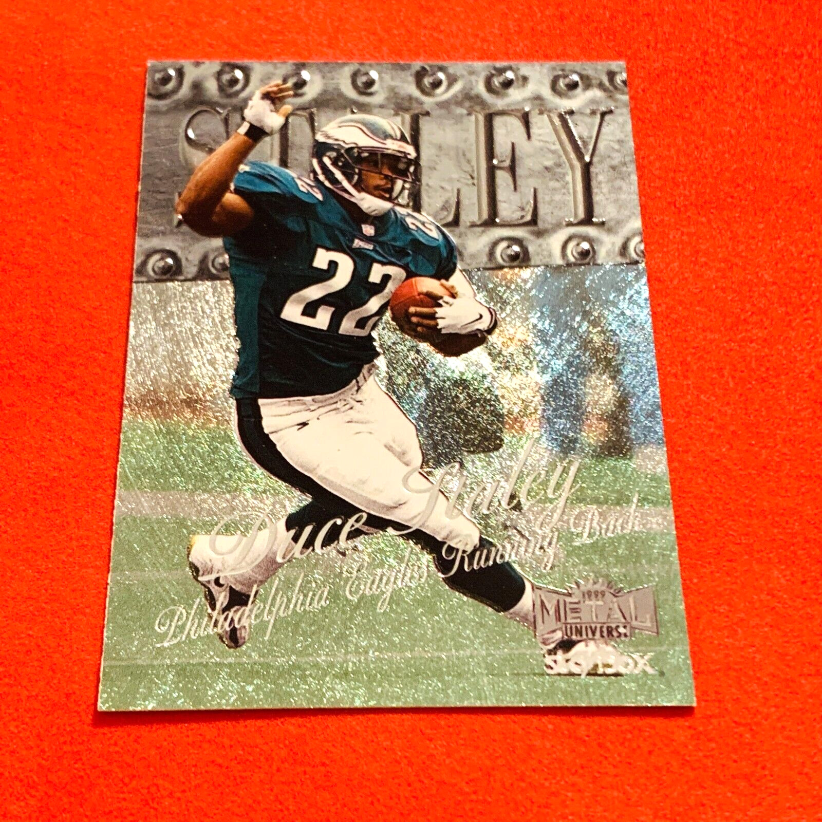 Duce Staley .. Philadelphia Eagles .. 1999 Skybox Metal Card 43