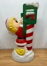 Vtg 34" General Foam Christmas Elf Mailbox Plastic Blow Mold