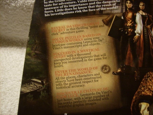 VINTAGE The Secrets of Da Vinci: The Forbidden Manuscript PC GAME