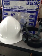 HONEYWELL NORTH Front Brim Hard Hat 6 pt Pinlock Suspension WHITE A69R010000