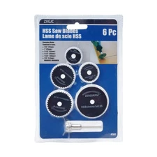 6Pcs Circular Saw Blade Cutting Discs Set Mandrel for Drill 22-50mm HSS HQ - UK