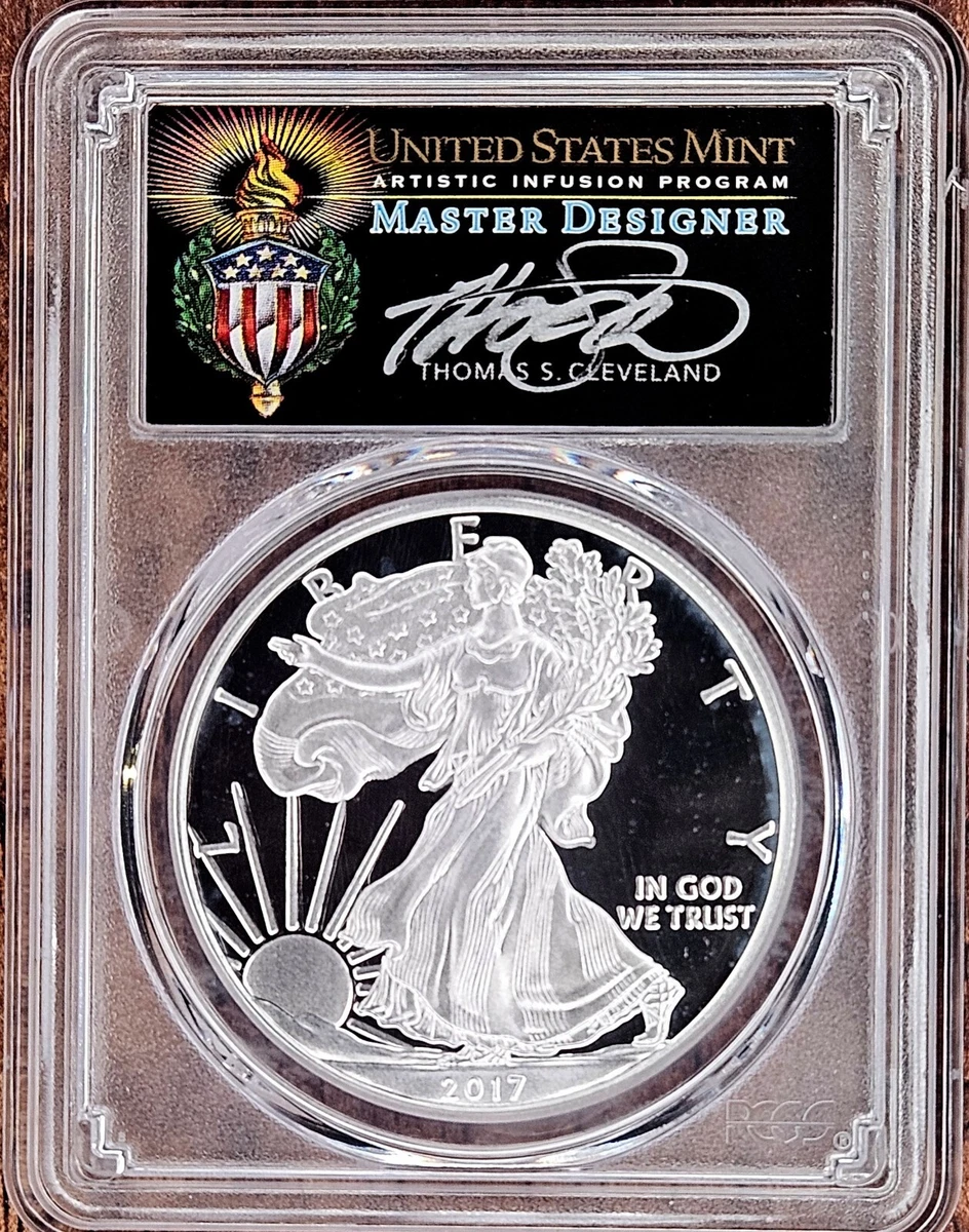 アメリカ　＄1　イーグル銀貨　２０１７年　PCGS PR70DCAM 2017-W (2020) Proof $1 American Silver Eagle PCGS PR70DCAM US Mint