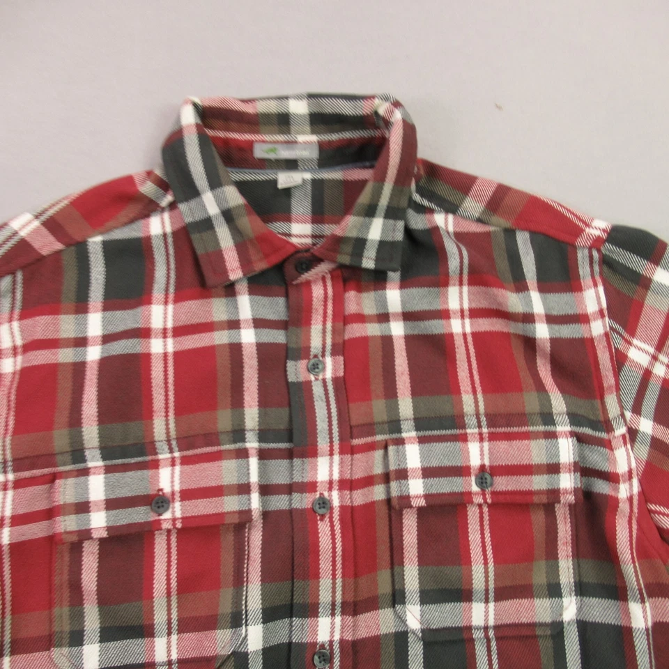 Horney Toad Shirt Mens Medium Long Sleeve Button Front Plaid Pockets - Image 2 of 4