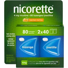 Nicorette Nicotine Lozenges, 4 mg, Fresh Fruit, 80 Count