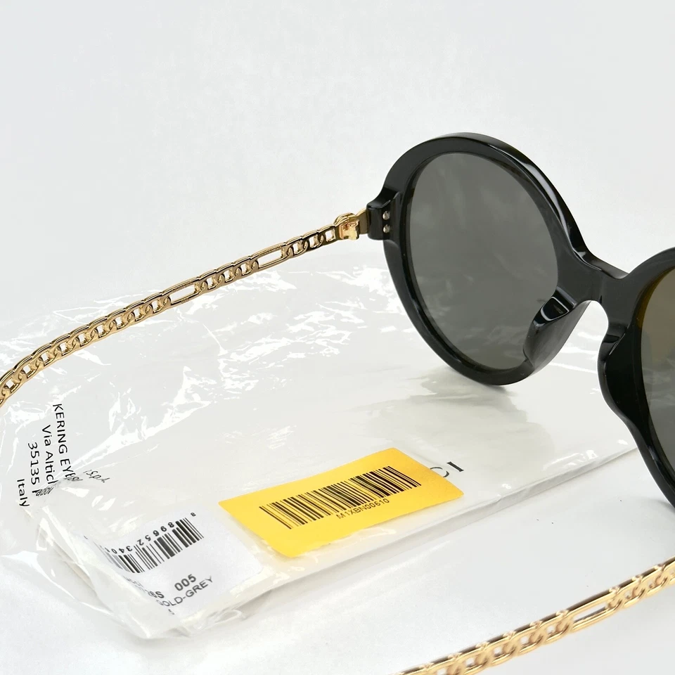 GUCCI GG0726 CADENA 0726 Dorado Negro Corazón Logo Desmontable Dije Gafas de sol 005 Foto 4 de 4