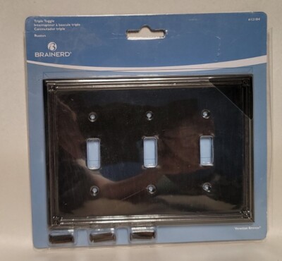 Brainerd Triple Toggle Switch Wall Plate Venetian Bronze New in Package 167797