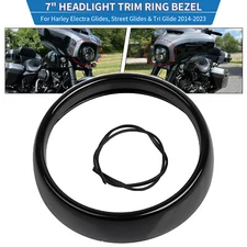 7" Headlight Lamp Trim Ring Bezel For Harley Electra Street Tri Glide FLHT 14-23