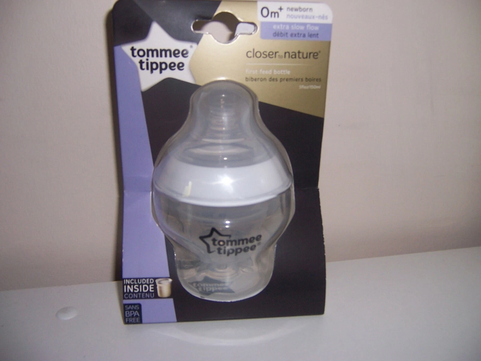 Tommee tippee 0M+ closer to nature first feed bottle new