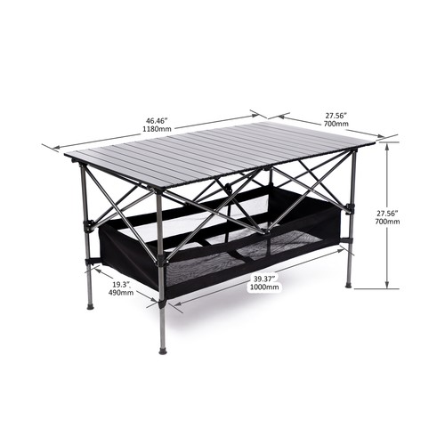 Folding Outdoor Aluminum Table with Carrying Bag for Camping Picnics Beach BBQ - Picture 5 of 38