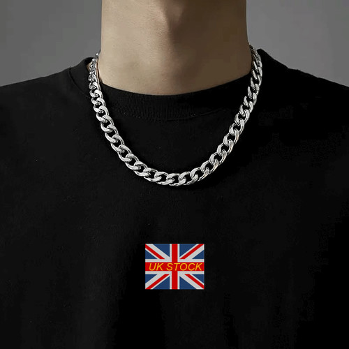 *UK* 316L Silver Stainless Steel 2-15mm 16-26" Mens Curb Chain Cuban Necklace - Picture 2 of 17