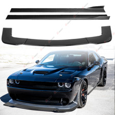 For Dodge Challenger Srt 2012-2021 Front Bumper Lip Side Skirts Carbon Style
