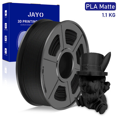 JAYO 1,1KG PLA Matt Schwarz 3D Drucker Filament 1,75mm FDM Ordentlich gewickelt