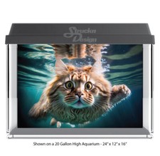 White Orange Cat Swimming Polyester Fish Tank Glass Backdrop Aquarium Background