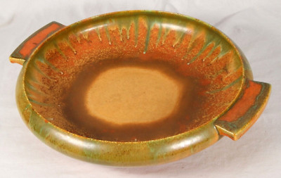 Art Deco Keramik Schale Bückeburg Obstschale Laufglasur um 1930 Bauhaus pottery