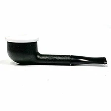 Black Erik Nording Shorty Porcelain Tobacco Smoking Pipe - 5437K