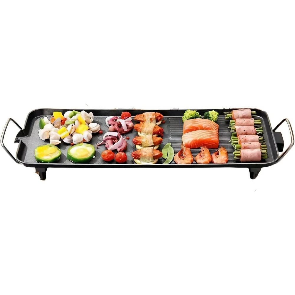 Electric Griddle Teppanyaki Grill BBQ Smokeless Grill Adjustable Temperature S/L