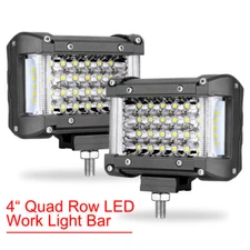 2X 4" 440W LED Pods Work Light Bar Side Shooter Spot 6500k Driving Off Road UTV